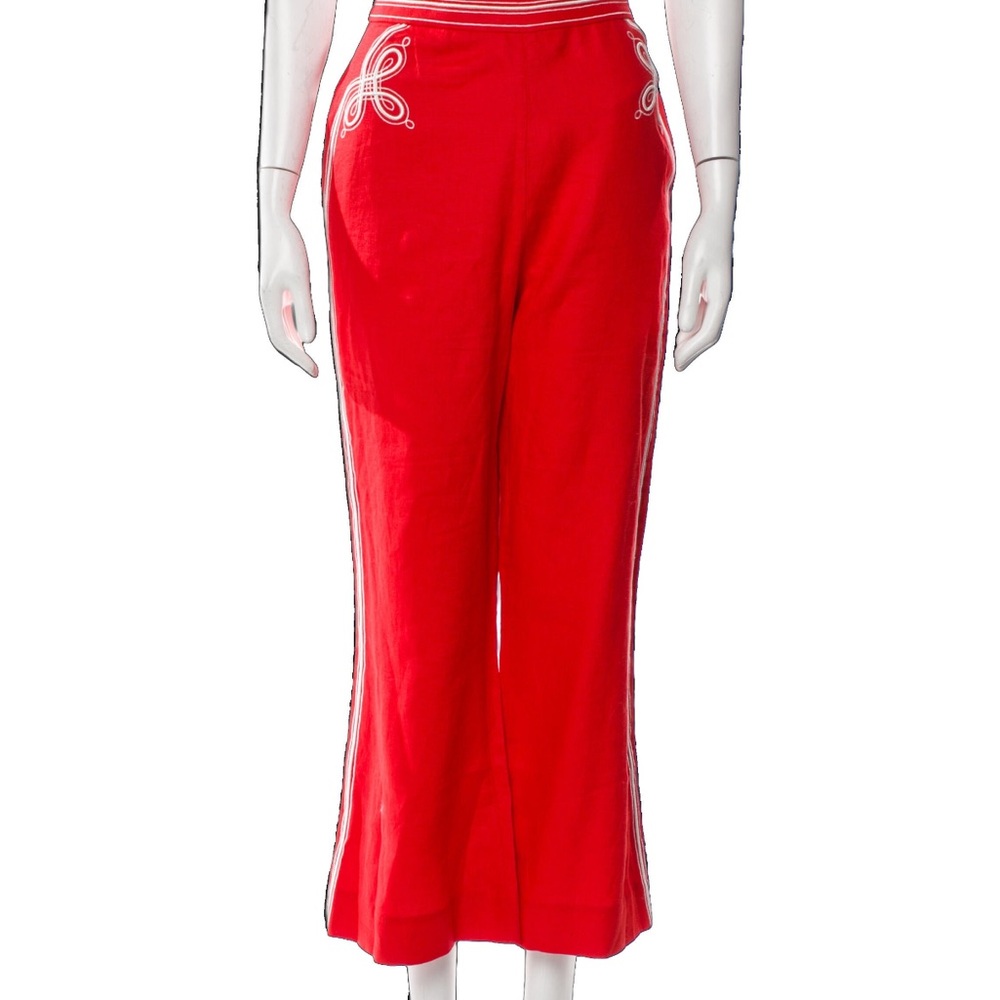 Zimmermann Red Track Pants with Flared Silhouette